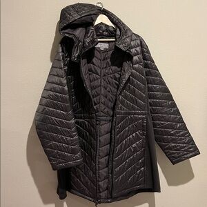 Marc New York Marc Andrew Gray Quilted Puffer Hooded Coat